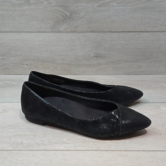 Vionic Women Caballo Elegant Black The Pointed Toe Flats Shoes Sz 8.5 - Picture 1 of 13